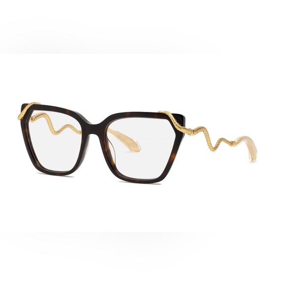 Roberto Cavalli Accessories - Roberto Cavalli Black and Gold Geometric Eyeglasses